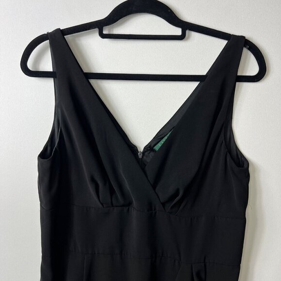 Ralph Lauren Black Cascade Ruffle Pencil Dress Sleeveless women’s size 14 - Picture 3 of 10